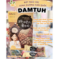 (Date 10/2026) Bột Ngũ Cốc 5 loại hạt ý dĩ, quả óc chó, hạt hạnh nhân Damtuh Hàn Quốc - Hộp 50 Gói