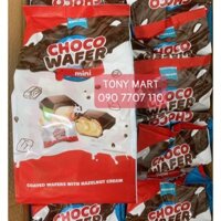 DATE 2025 - BÁNH WAFER PHỦ SOCOLA NHÂN KEM HẠT PHỈ 800G - TURKEY/ choco wafer mini coated wafer with coconut cream