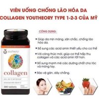 [Date 2025] Viên Uống Đẹp Da Collagen Youtheory Mỹ + Biotin 390 viên