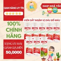 [Date 2025][Chính Hãng]Viên Ngậm Bổ Sung Sắt IRON MELTS vị dâu bổ máu cho bé > 2 tuổi, mẹ bầu,..
