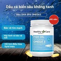 (Date 2027) Dầu Cá Omega 3 Fish Oil Healthy Care Omega 3 1000mg 400 viên-Nhà của Ali