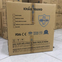 [Date 2027] Thùng 500 cái khẩu trang y tế 4 lớp giấy kháng khuẩn Xanh, Đen, Trắng, Hồng, Than hoạt tính