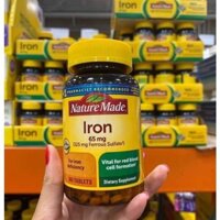(Date 2027) Viên uống bổ sung sắt Nature Made Iron 65mg 365 viên - Hàng Mỹ