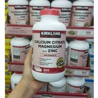 DATE 2027  Viên Uống Kirkland Calcium Citrate Magnesium & ZinC - 500v - Mỹ