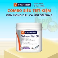 [Date 2027 - VITAHEALTH COMBO] Viên Uống VitaHealth Salmon Fish Oil Dầu Cá Hồi Bổ Não, Bảo Vệ Tim Mạch Và Mắt