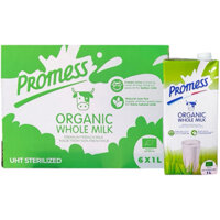 [Date 27/8/2025] Thùng 6 lít sữa tươi nguyên kem Promess Organic nhập khẩu Pháp