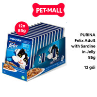 Date 31/05/2025_Pate mèo  PURINA Felix Adult with Sardine in Jelly 85g - Hộp 12 gói Petmall