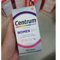 date 6/25 - Bổ tổng hợp Centrum silver women's 50+ hộp 100 viên từ mỹ. Vitamin cho nữ trên 50 tuổi