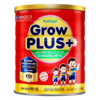 (Date 8/2026) Sữa bột Nutifood Grow Plus+ 1+ 1.5Kg (đỏ) cho trẻ suy dinh dưỡng thấp còi từ 1-2 tuổi