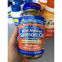 date 8/26 - Dầu cá hồi Pure Alaska Omega Wild Alaskan Salmon Oil Omega 3 1000 mg 210 viên Mỹ fish oil