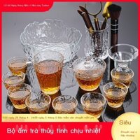 (Date mới) Bộ ấm trà thủy tinh chịu nhiệt Nhật Bản, bộ trà sương đá, tách trà kung fu gia dụng, bát