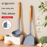 (Date mới) Bộ thìa thìa súp silicone Guanyi cấp thực phẩm chảo chống dính chịu nhiệt độ cao đặc biệ
