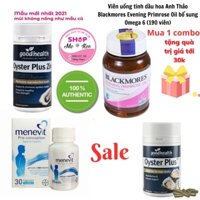 {Date mới} Combo Bộ sản phẩm Tinh Chất Hàu 60 viên, Menevit 30 viên, Hoa anh thảo 190 viên Của Úc