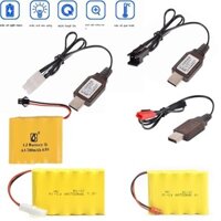 (Date mới) Đồ chơi xe điều khiển từ xa cáp sạc usb xe tăng tàu robot xe tải sạc 3.6v4.8 bộ pin đa n