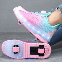 (Date mới) Giày Heelys, giày bé gái có bánh xe, giày patin bé trai, học sinh trượt băng nhấp nháy n