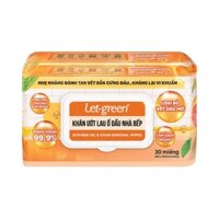 [Date Mới]' Khăn ướt lau bếp Let-green 30 miếng, lốc 2 +1