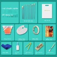 (Date mới) Mia Tre Xanh Thạch Gouache Sơn Bộ Dụng Cụ Silicon Xô Tưới Cây Có Thể Thấm Hút Bọt Biển D