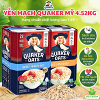 【DATE MỚI NHẤT】Yến Mạch Quaker Oats Mỹ cán dẹt/ vỡ thùng 4.52kg ăn kiêng giảm cân, tập gym, cho bé ăn dặm