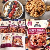 DATE MỚI NHỨT 25/06/2025 NGŨ CỐC ĂN KIÊNG QUAKER SIMPLY GRANOLA MỸ - GÓI 978G - TẬP GYM