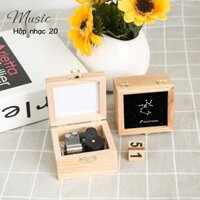 (Date mới) Sáng Tạo Mười Hai Chòm Sao Hộp Nhạc Gỗ Bầu Trời Thành Phố Đồng Hồ Xoay Hộp Nhạc Bé Gái V
