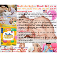 [DATE MỚI] Sữa Similac Neosure Nội Địa Mỹ Cho Bé Nhẹ Cân Sinh Non Thiếu Tháng 0-12 Tháng Hộp 371g