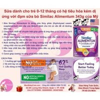 [DATE MỚI] SỮA SIMILAC ALIMENTUM MỸ DỊ ỨNG ĐẠM BÒ 0-12M 343G