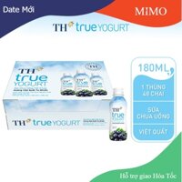 [Date Mới] Thùng 48 chai sữa chua uống tiệt trùng hương việt quất tự nhiên TH True Yogurt 180ml (180ml x 48)