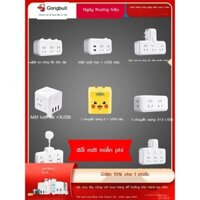 (Date mới)Bộ chuyển đổi ổ cắm Bull một lượt ba lượt hai bộ chia cắm bộ chuyển đổi lỗ xốp hàng mở rộng không dây đa chức