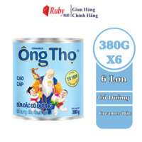 [Date T10/25] Combo 6 Hộp Sữa đặc có đường Ông Thọ chữ xanh - Hộp thiếc 380g