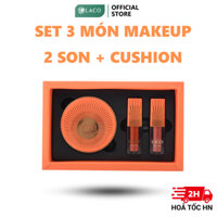 (date T10.25) Cushion Phấn nước LACO 10g tặng 2 son nước màu hồng cam và đỏ đất