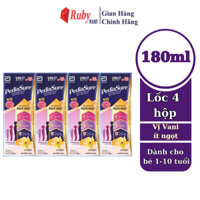 [Date T12/25] Lốc 4 hộp sữa nước Pediasure hương vani ít ngọt 180ml