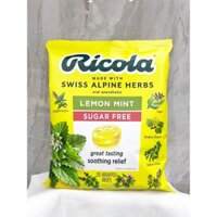Date T4/2027_ Kẹo thông cổ, mát họng Ricola không đường Ricola Lemon Mint Sugar Free 105 viên của Mỹ