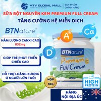 DATE T5/2025| Sữa Tươi Dạng Bột Nguyên Kem Btnature Premium 1kg Bổ Sung Canxi, Xương Khớp Chắc Khỏe
