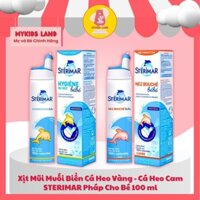 [DATE T5/2026] Xịt Mũi Muối Biển Cá Heo Vàng và Cá Heo Cam Xanh STERIMAR Pháp Cho Bé 100ml -  MẪU Đầu Mềm