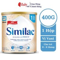 [Date T5/24] Sữa bột Similac 1 400g đột phá dinh dưỡng 5G cho trẻ từ 0-6 tháng tuổi miễn dịch khỏe nhanh trí tựa "5G"