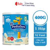 [Date T6/26] Sữa Bột Dinh Dưỡng PediaSure Grow & Gain  Hương Vani 400gr (Mẫu mới - Non-GMO)