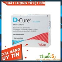 [DATE XA] Vitamin D cure bổ sung Vitamin, Canxi hỗ trợ người loãng xương hộp 4 ống t