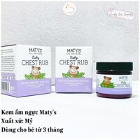 Dầu ấm ngực, giảm ho cho bé từ 3m+ Mat’y Chest Rub