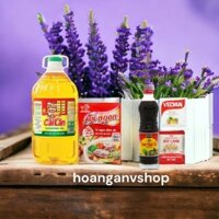 Dầu ăn Cái Lân 5 lít, Hạt Nêm Aji Ngon Heo 400gr - Tặng 1c Nước Tương 500ml, 1g Bột Ngọt 100gr, 1g Bột Canh 190g