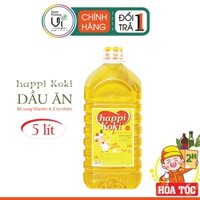 Dầu Ăn Happi Koki [𝗖𝗮𝗻 𝟱 𝗟𝗶́𝘁] [HSD 8/2025] - Dầu Ăn Can Lớn Happi Koki - Dầu Thực Vật Can 5 Lít