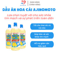 Dầu ăn Hoa Cải Ajinomoto Hữu Cơ Tốt Cho Tim Mạch và Trí Não Chai 1000g