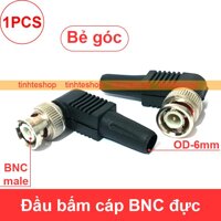 Đầu bấm BNC Q9 cho cáp đồng trục camera CCTV bẻ góc chuôi nhựa OD-6mm (1 chiếc)