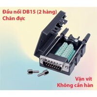 Đầu bấm DB15 Male (đực), bắt vít, không hàn. tạo cáp COM máy CNC, PLC công nghiệp. Nối cáp Riser DB15 sang DB9 DB25 DB37