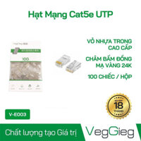 Đầu bấm, Hạt Mạng RJ45 CAT5e Veggieg V-E003 Chất Lượng Cao, Tốc Độ 1Gbps