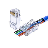 Đầu bấm mạng Xuyên Thấu RJ45 Cat5/Cat6 Ugreen 20798 NW171 Chính Hãng ( túi=50 chiếc, chân đồng )