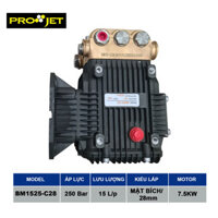 Đầu bơm cao áp, đầu bơm máy rửa xe áp lực cao PROJET BM1525-C28 250 Bar 15 lít/phút 28 mm kiểu lắp mặt bích - Thiết bị Spro