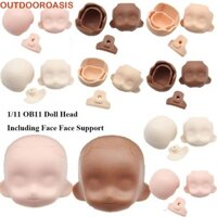 Đầu búp bê DOD NGOÀI TRỜI, Đầu búp bê BJD chia mặt đất sét 1 / 12, Đồ chơi cà phê màu hồng Obitsu11 Đất sét GSC Head OB11