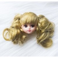 Đầu búp bê Licca chính hãng, tóc vàng buộc bổng hai bên, có mái