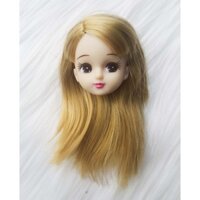 Đầu búp bê Licca chính hãng, tóc vàng thẳng dài, có mái chéo
