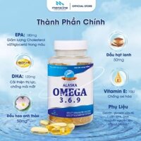 Dầu cá Alaska Omega 369 ngừa xơ vữa động mạch, giảm khô mỏi, mờ mắt - Hộp 100 viên
